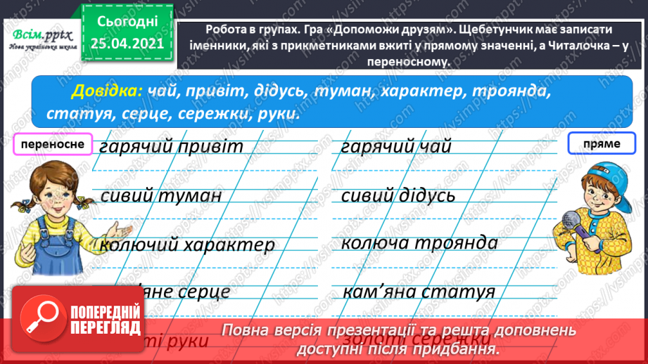 №065 - Розрізняю пряме і переносне значення прикметників17