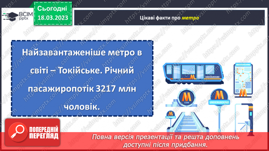 №103 - Урок розвитку зв’язного мовлення 13. Тема «Метро».  Складання діалогу23