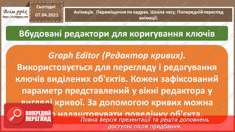 №16 - Анімація.  Переміщення по кадрах. Шкала часу. Перегляд анімації.6