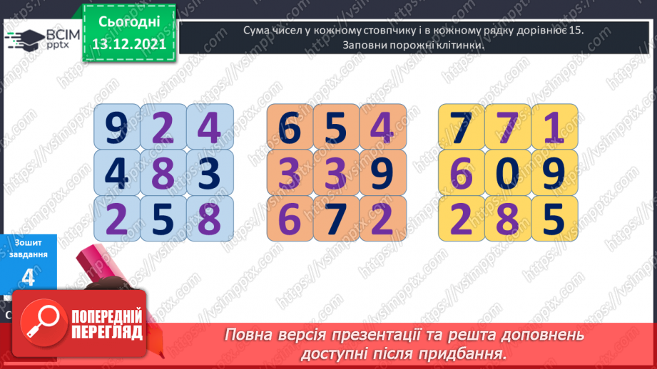 №049 - Віднімання  від  15  з переходом  через  десяток. Перевірка  віднімання  додаванням. Складання  виразу  до  задачі  за  схемою.32