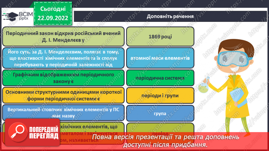 №11 - Робочий семінар №1. Періодичний закон і періодична система хімічних елементів. Склад атомних ядер.24