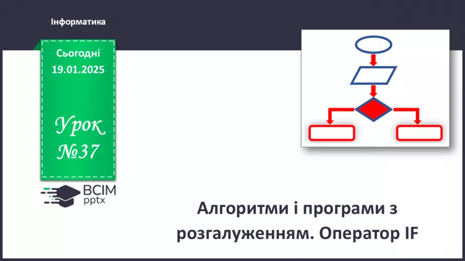 №37 - Алгоритми і програми з розгалуженням. Оператор IF0 №37 - Алгоритми і програми з розгалуженням. Оператор IF0