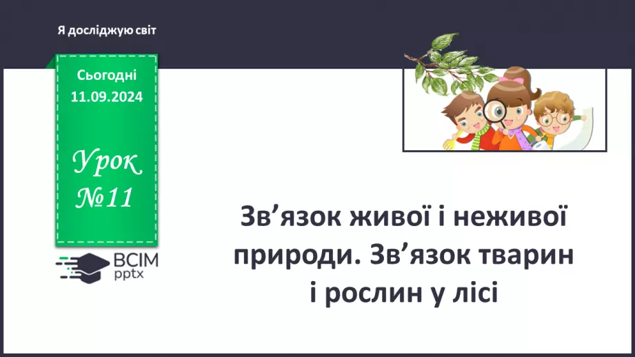 №011 - Зв’язок живої і неживої природи. Зв’язок тварин і рослин у лісі.0