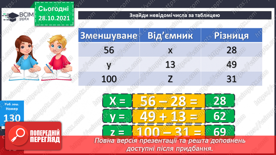 №053 - Розв’язування рівнянь. Записування чисел у вигляді суми розрядних доданків. Розв’язування задач24