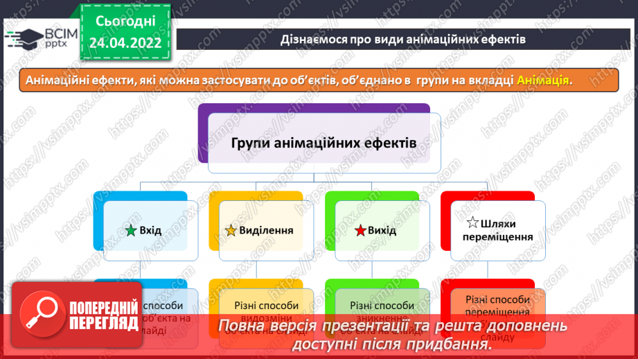 №31 - Інструктаж з БЖД. Анімація та анімаційні ефекти. Види анімаційних ефектів та їх додавання. Ефекти переходу між слайдами.12