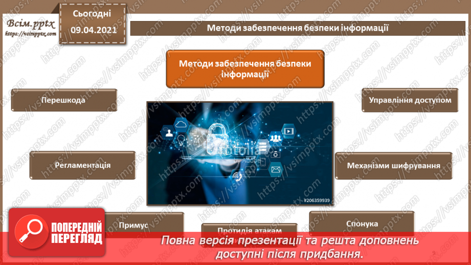 №06 - Об'єкти захисту. Види заходів протидії загрозам безпеки. Переваги та недоліки різних видів заходів захисту.8