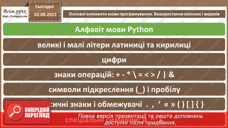 №05 - Інструктаж з БЖД. Основні елементи мови програмування. Використання змінних і виразів.3