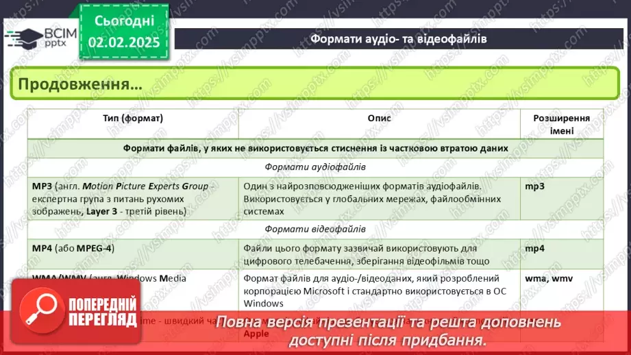 №41 - Інструктаж з БЖД. Поняття «мультимедіа». Формати аудіо- та відеофайлів14