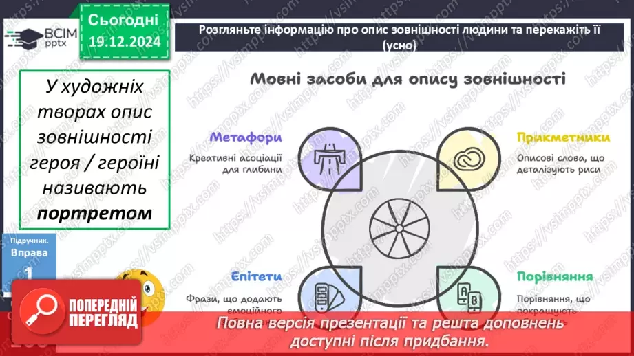 №051 - Урок розвитку мовлення. Особливості будови опису зовнішності людини11 №051 - Урок розвитку мовлення. Особливості будови опису зовнішності людини11