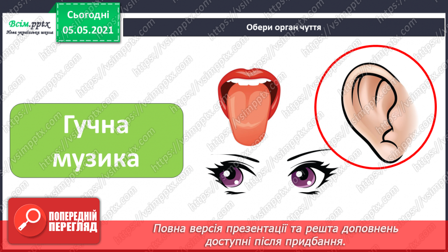 №078 - Органи чуття.17 №078 - Органи чуття.17