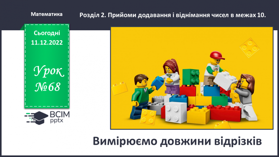 №0068 - Вимірюємо довжини відрізків. Вимірювання довжин відрізків за допомогою лінійки.0