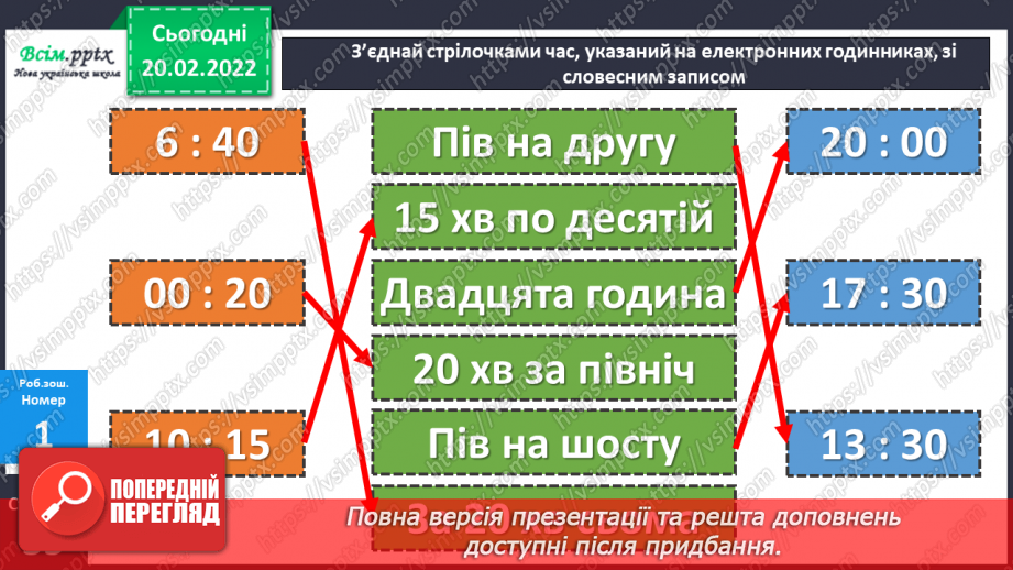 №116 - Визначення часу за електронним годинником. Задачі на визначення тривалості події .22