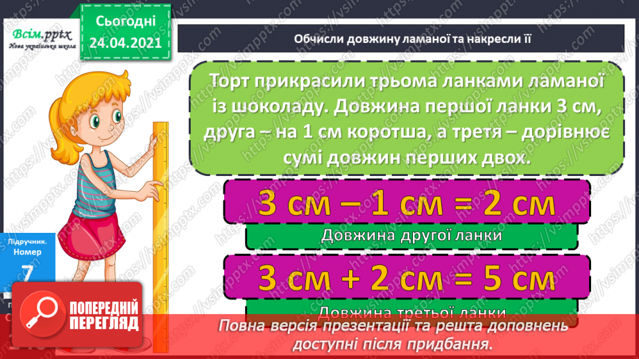 №128 - Зміна суми при зміні одного доданку на кілька одиниць. Обчислення ламаної лінії за довжиною ланок та її креслення.8