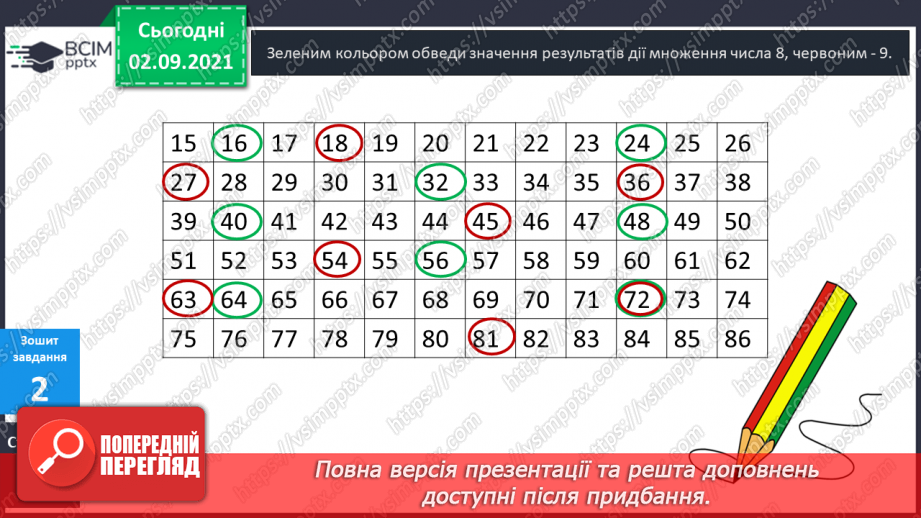 №012 - Таблиці множення чисел 6–9.25