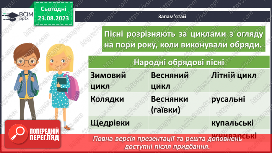 №01 - Народна обрядова пісня, її різновиди. Веснянки. «Ой кувала зозуленька», «Ой весна, весна – днем красна»20