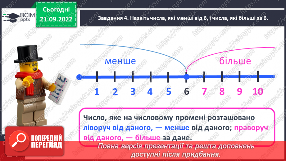 №0021 - Порівнюємо числа. Числовий промінь, наступні числа більші, попередні числа менші.37