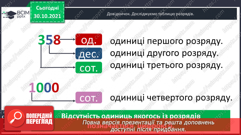 №051 - Лічба у межах тисячі. Трицифрові числа. Розрядний  склад числа. Читання чисел за розрядною таблицею.11 №051 - Лічба у межах тисячі. Трицифрові числа. Розрядний  склад числа. Читання чисел за розрядною таблицею.11