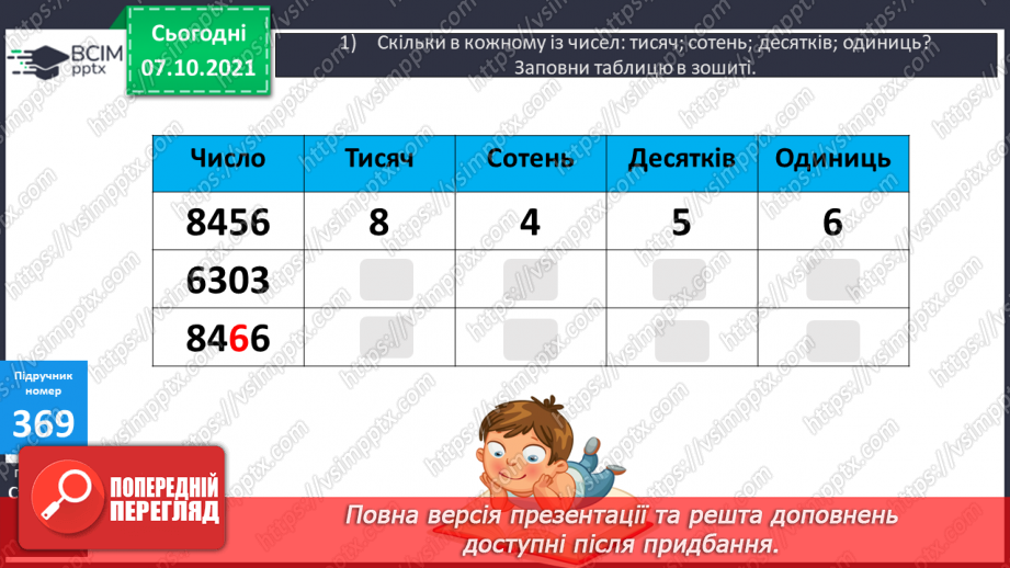 №038 -  Визначення  у числі загальної кількості десятків, сотень, тисяч. Коло і круг та їх елементи. Задачі на 4-е пропорційне з буквеними даними10