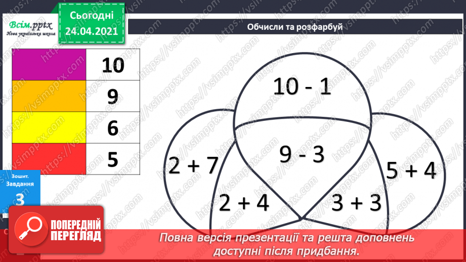 №001 - Нумерація чисел у межах 100. Таблиці додавання і віднімання в межах 10. Задачі на знаходження суми та остачі.40