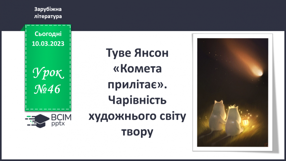№46 - Туве Янсон «Комета прилітає». Чарівність художнього світу твору.0