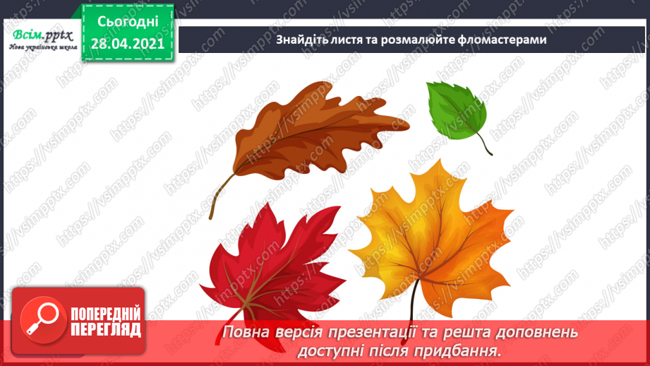 №08 - Краса осіннього листя. Робота з природними матеріалами. Створення аплікації з осіннього листя (робота в групах).5