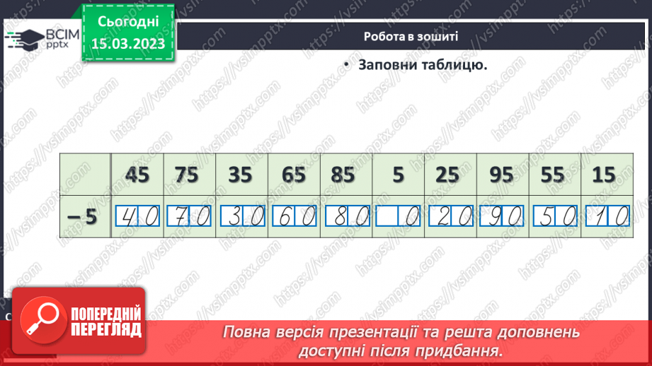 №0109 - Віднімання виду 48 – 8, 48 – 40. Знаходження невідомого доданка. Розв’язування і складання задача на різницеве порівняння.23 №0109 - Віднімання виду 48 – 8, 48 – 40. Знаходження невідомого доданка. Розв’язування і складання задача на різницеве порівняння.23
