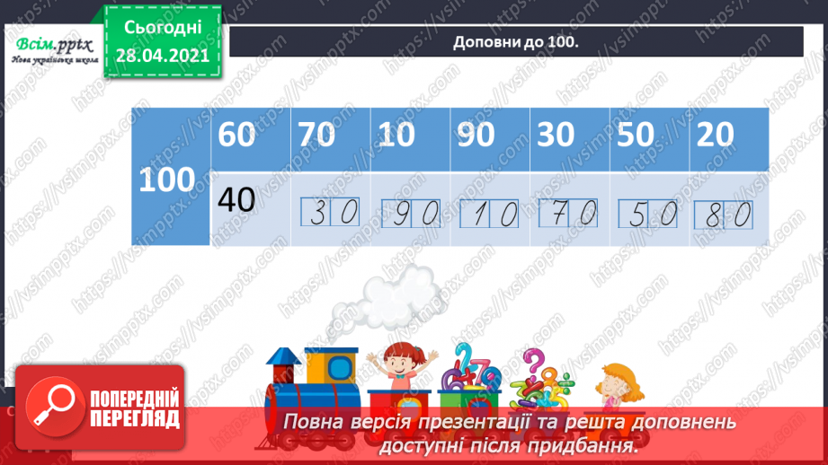 №087 - Додавання виду 450 + 50. Перевірка віднімання дією додавання. Дії з іменованими числами. Розв’язування задач.27