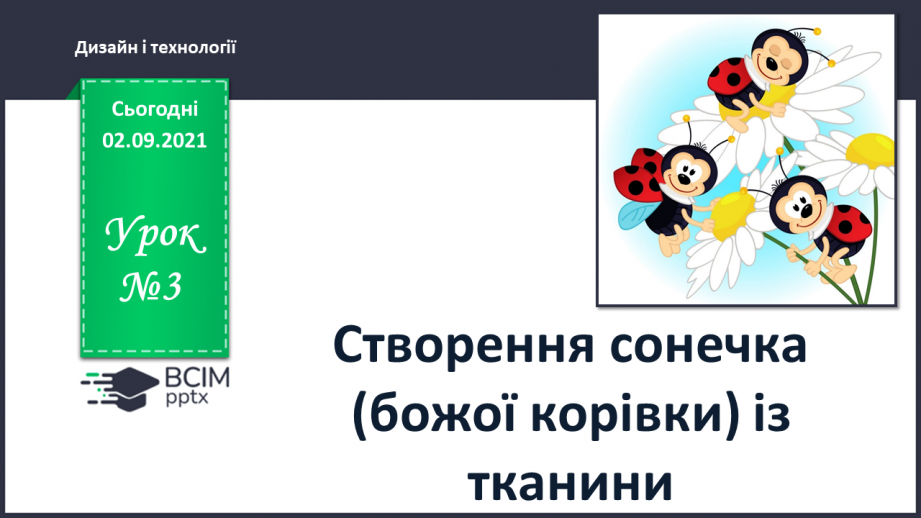 №03 - Оздоблення одягу. Створення сонечка (божої корівки) із тканини.0