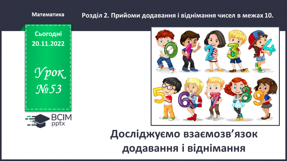 №0053 - Досліджуємо взаємозв’язок додавання і віднімання. a + b = с, с – a = b, с – b = a.0