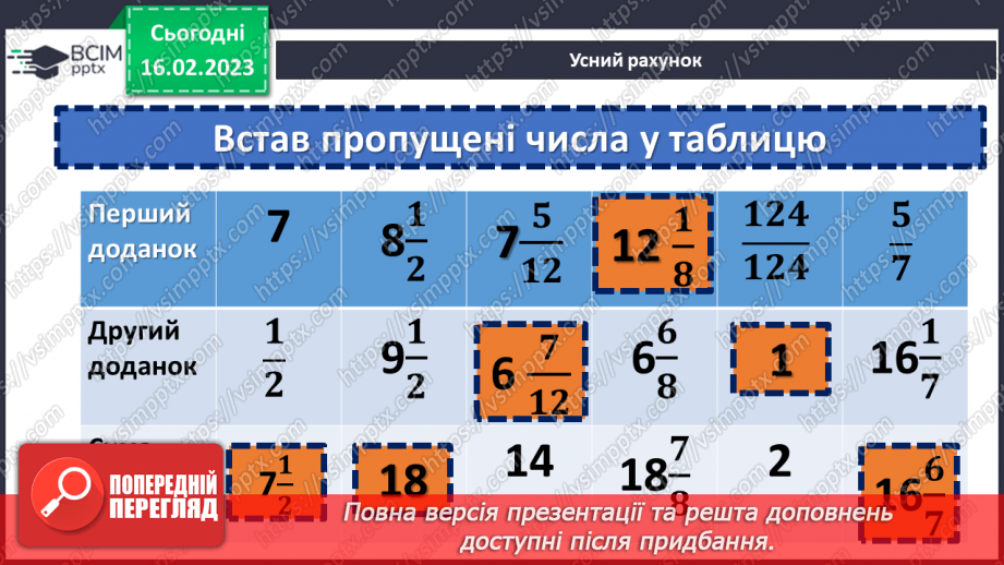 №108 - Розв’язування вправ та задач на додавання і віднімання мішаних чисел.4