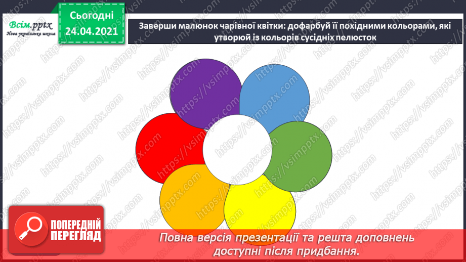 №01 - Організація робочого місця. Живопис. Пейзаж. Утворення похідних кольорів. Створення пейзажу «Яскраві спогади про літо» (акварель, гуаш)13