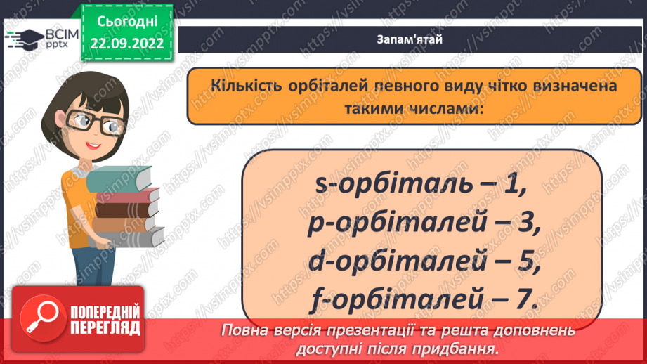 №12 - Стан електронів в атомі. Електронні орбіталі. Енергетичні рівні.17