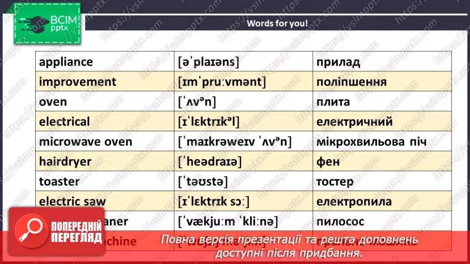 №024 - ГР2 Електроприлади вдома. Опрацювання ЛО. Electrical Appliances at Home. Vocabulary.3 №024 - ГР2 Електроприлади вдома. Опрацювання ЛО. Electrical Appliances at Home. Vocabulary.3
