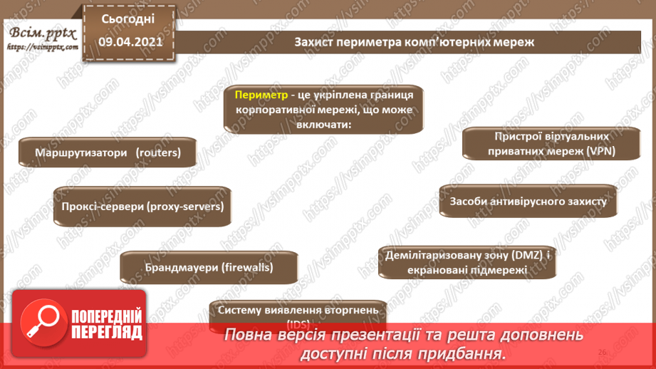 №10 - Керування механізмами захисту. Виявлення атак. Захист периметра комп'ютерних мереж.Міжнародні стандарти інформаційної безпеки25