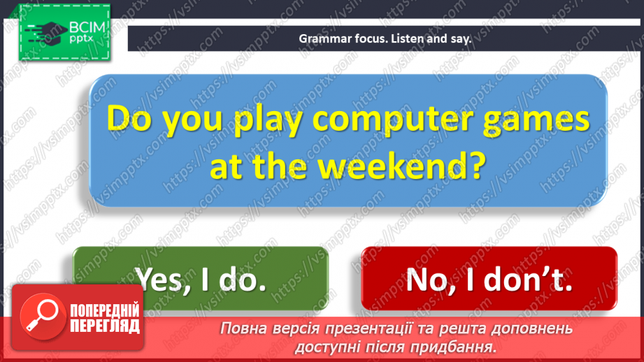 №011 - My week. “Do you …?”, ‘’Yes, I do”, “No, I don’t”7