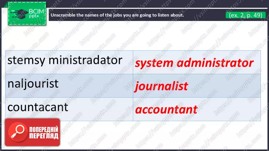 №12 - Розмова про професії. Розвиток навичок сприймання на слух. Talking About Jobs. Focus On Listening.6 №12 - Розмова про професії. Розвиток навичок сприймання на слух. Talking About Jobs. Focus On Listening.6