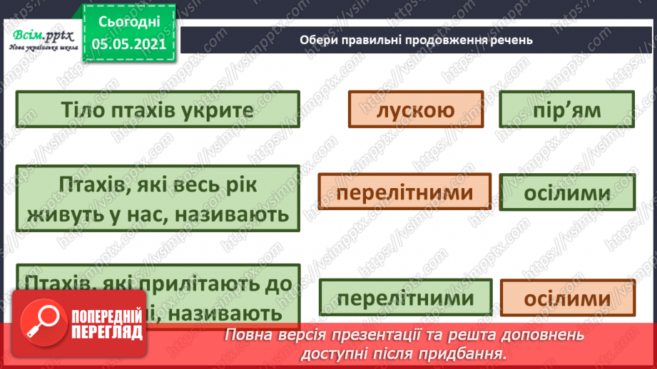 №045 - Різноманітність тварин у природі. Птахи22