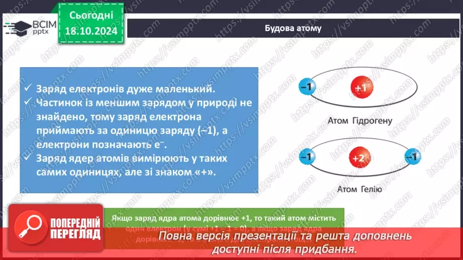 №009 - Аналіз діагностувальної роботи. Робота над виправленням та попередженням помилок.  Первинні відомості про будову атома: ядро та електрони.13