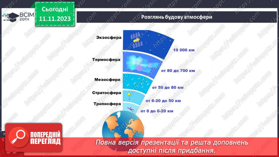 №24 - Яку будову має атмосфера. Склад і будова атмосфери. Складання моделі атмосфери.20