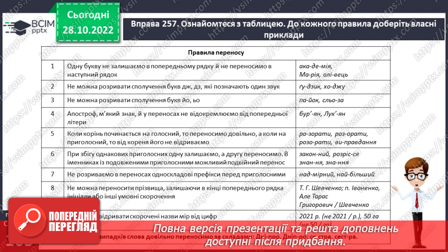 №041 - Склад. Правила перенесення з рядка в рядок.9