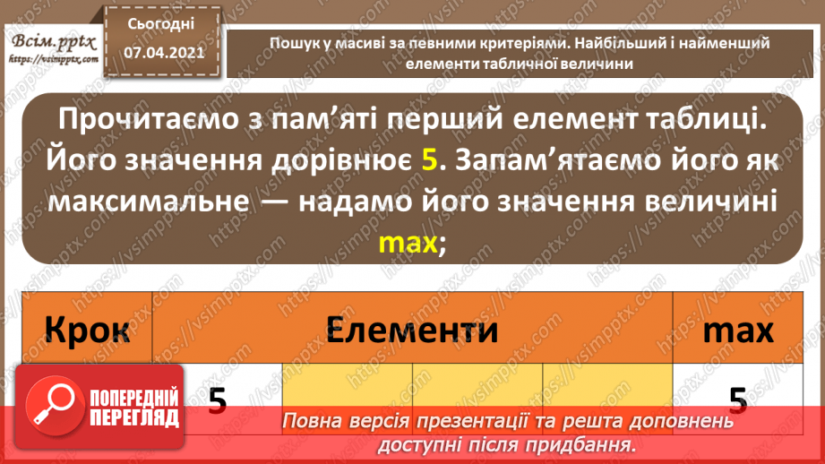 №56 - Пошук у масиві за певними критеріями. Найбільший і найменший елементи табличної величини.4