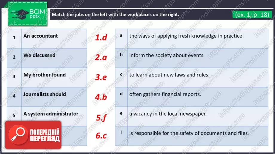 №12 - Розмова про професії. Розвиток навичок сприймання на слух. Talking About Jobs. Focus On Listening.15 №12 - Розмова про професії. Розвиток навичок сприймання на слух. Talking About Jobs. Focus On Listening.15