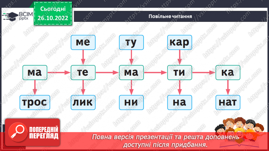 №083 - Читання. Звуки [т], [т'], позначення їх буквою т, Т (те). Читання складів і слів із буквою т.23