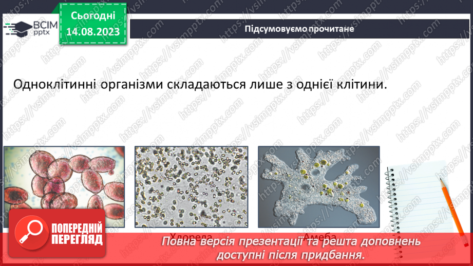 №10 - Одноклітинні та багатоклітинні; рівень організації живої природи.5