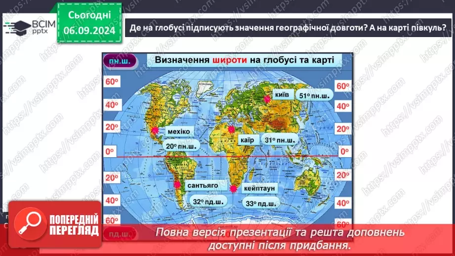 №05-6 - Як визначати географічну широту і довготу точки на карті.12