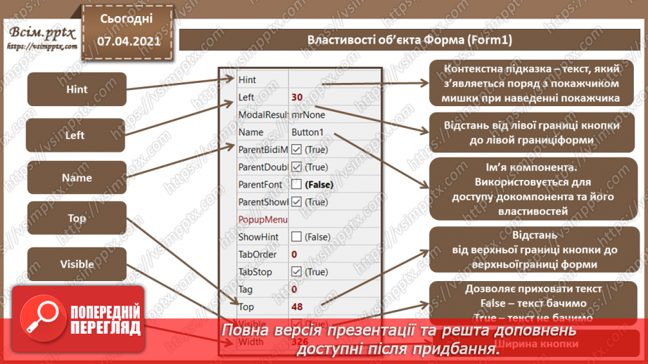 №37 - Елемент керування «кнопка». Основні компоненти програми для ОС4