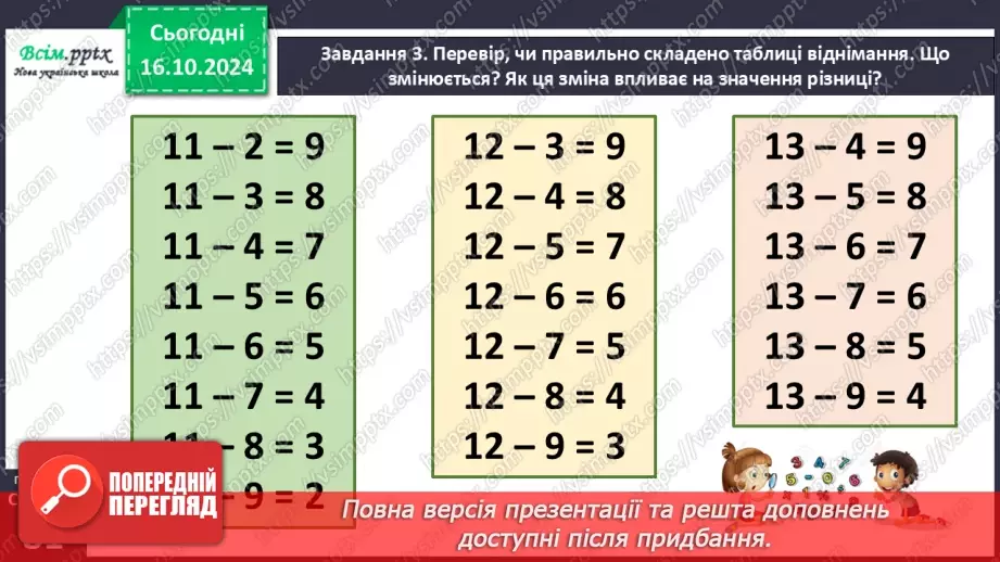 №034-35 - Досліджуємо таблиці віднімання чисел у межах 2016 №034-35 - Досліджуємо таблиці віднімання чисел у межах 2016