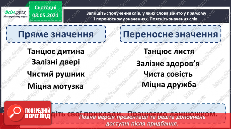 №031 - Пряме і переносне значення слів. Розпізнаю пряме і переносне значення слова16