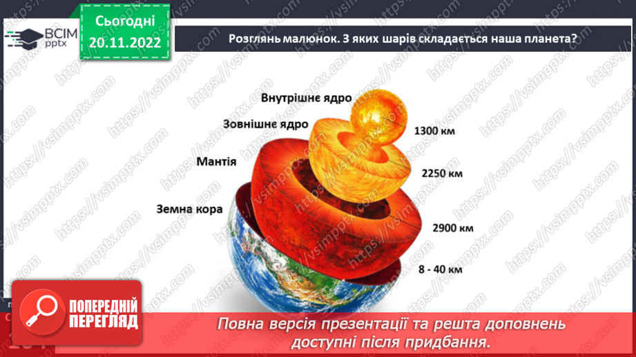 №27 - Яку будову має планета Земля.11 №27 - Яку будову має планета Земля.11