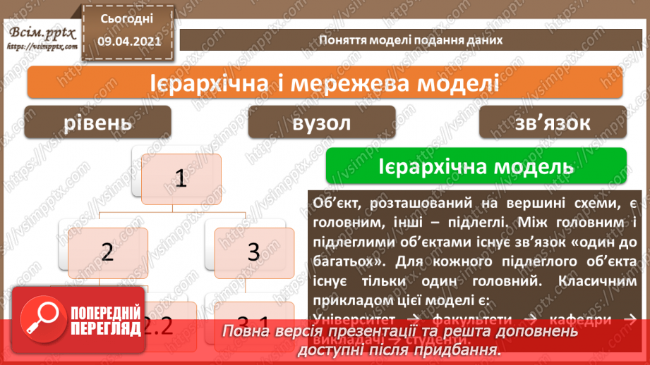 №002 - Поняття моделі подання даних, основні моделі подання даних9